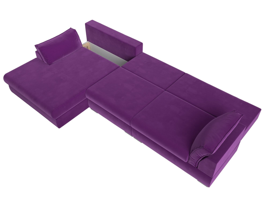 Диваны угловые в гостиную, Угловой диван Пекин Long угол левый, НПБ, микровельвет