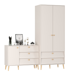 Шкаф 2-х дверный Афина и комод с дверкой и тремя ящиками
