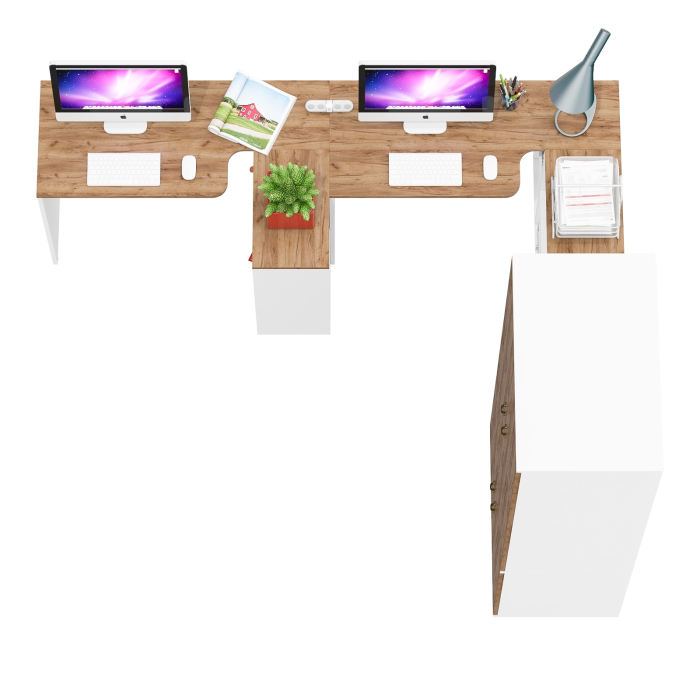 Домашние кабинеты, Корпусная мебель для домашнего кабинета для двоих Лидер-8 № 32