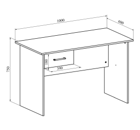 Стол с тумбой  ОФ-111К+ОФ-26