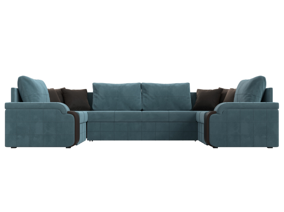 Диваны с ящиком для белья, П-образный диван Николь, велюр / экокожа