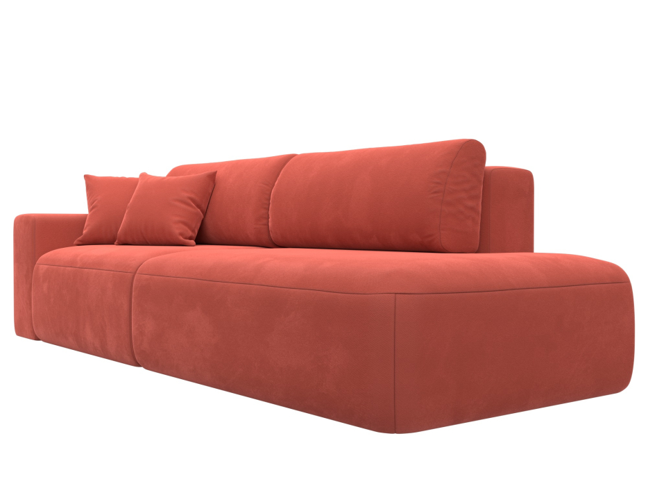 Диваны еврокнижки, Диван прямой Лига-036 Модерн подлокотник слева, микровельвет