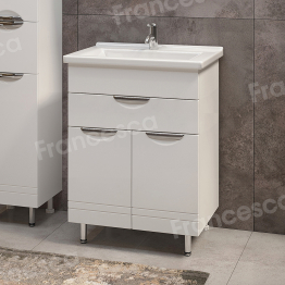 Тумба с раковиной  Francesca Avanti Доминго 60 с ящиком белый(Миранда 60)