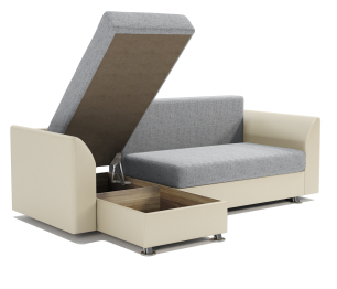 Угловой диван Ария Скала левый, шенилл / экокожа