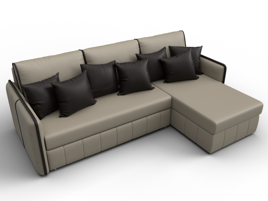 Диваны угловые в гостиную, Диван угловой Лига-078 угол универсальный, экокожа GRIFON