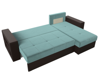 Диван угловой Дубай Лайт, велюр/экокожа, правый угол