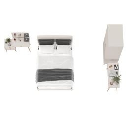 Туалетный столик Афина с кроватью 1400 со шкафом и столиком