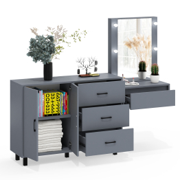 Стол косметический навесной с подсветкой и тумба-комод 123-1204.