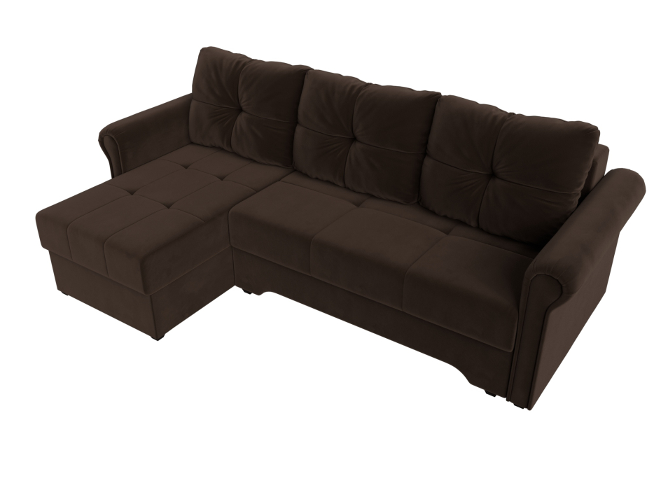 Диваны угловые в гостиную, Угловой диван Леон левый угол, микровельвет