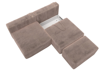 Диван прямой модульный с пуфом Лига-060 НПБ, велюр TOWER