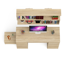 Двухтумбовый стол компьютерный Мори МС-2 с тумбочкой с ящиком и полкой на 1200