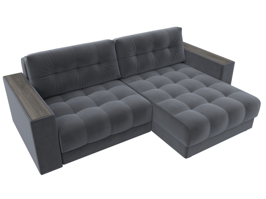 Дизайнерские диваны для гостиной, Диван угловой с декором Лига-049 НПБ, велюр SEVEN