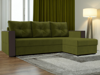 Угловой диван Валенсия Лайт правый угол, микровельвет