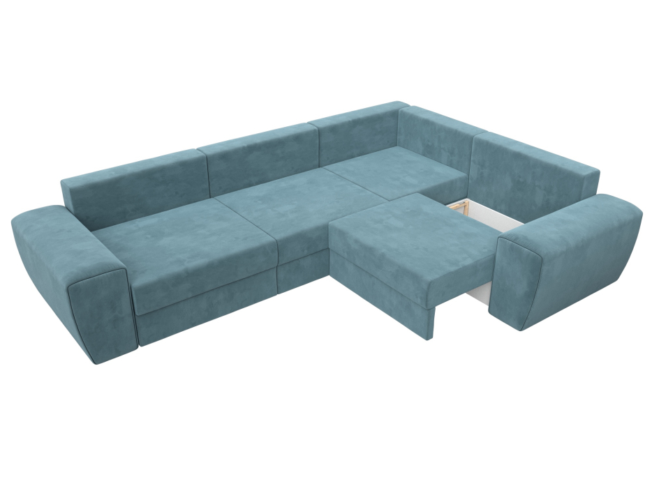 Диваны угловые в гостиную, Диван угловой Лига-008 Long правый, велюр