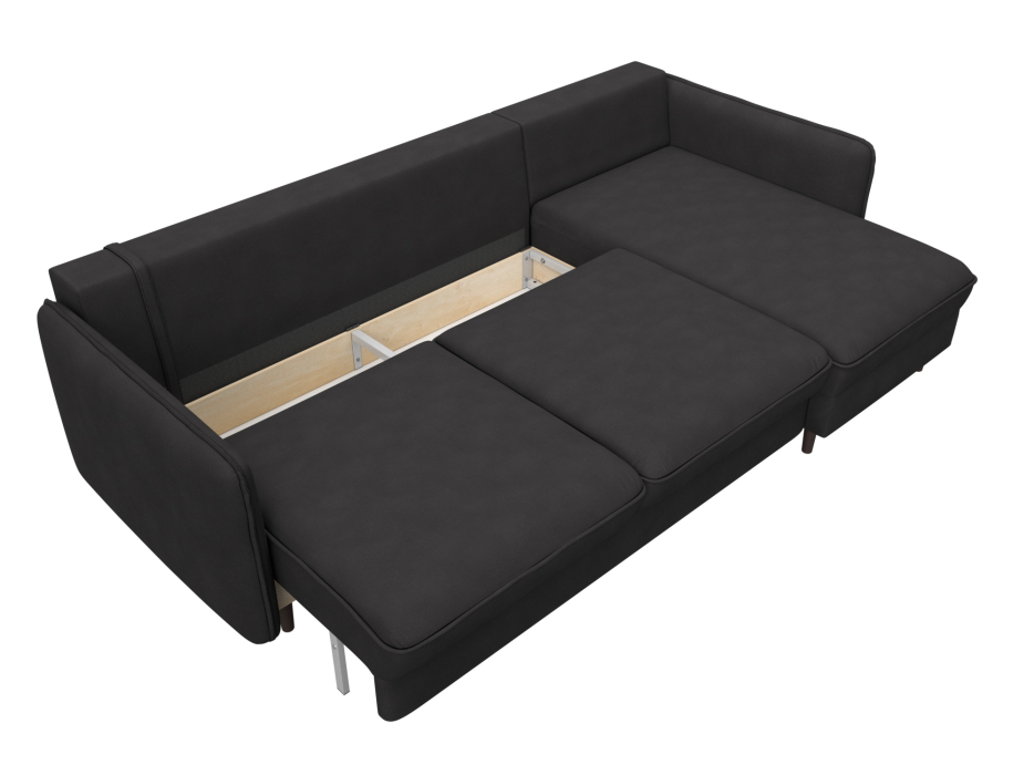 Диваны угловые в гостиную, Диван угловой Лига-064 НПБ угол универсальный, замша JOLY