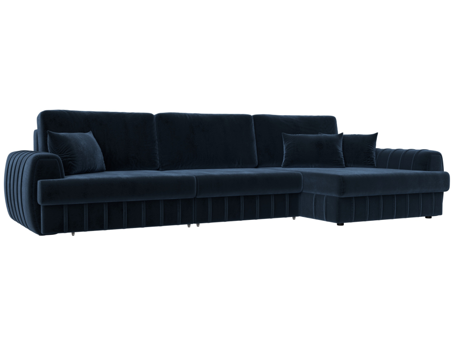Диваны угловые в гостиную, Диван угловой Лига-057 НПБ Лонг угол правый, велюр TOWER