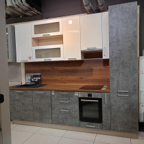 Кухонная система «Регина Бетон/белый глянец»