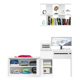 Компьютерный стол Мори МС-1 левый с тумбой две дверки и полкой