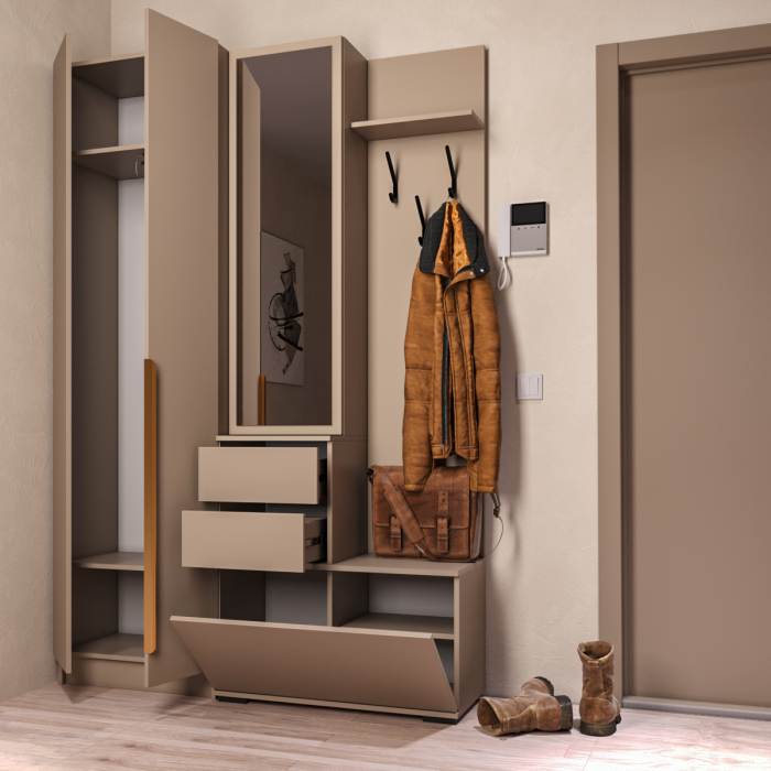 Прихожие, Прихожая Голд Бостон вешалка В2 со шкафом