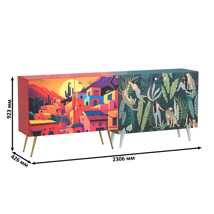 ТВ-тумбы, Комоды с рисунками на фасадах Либера и Кармин