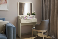 Зеркала в спальню, Туалетный столик с зеркалом Ассоль Лайт ТСН-1