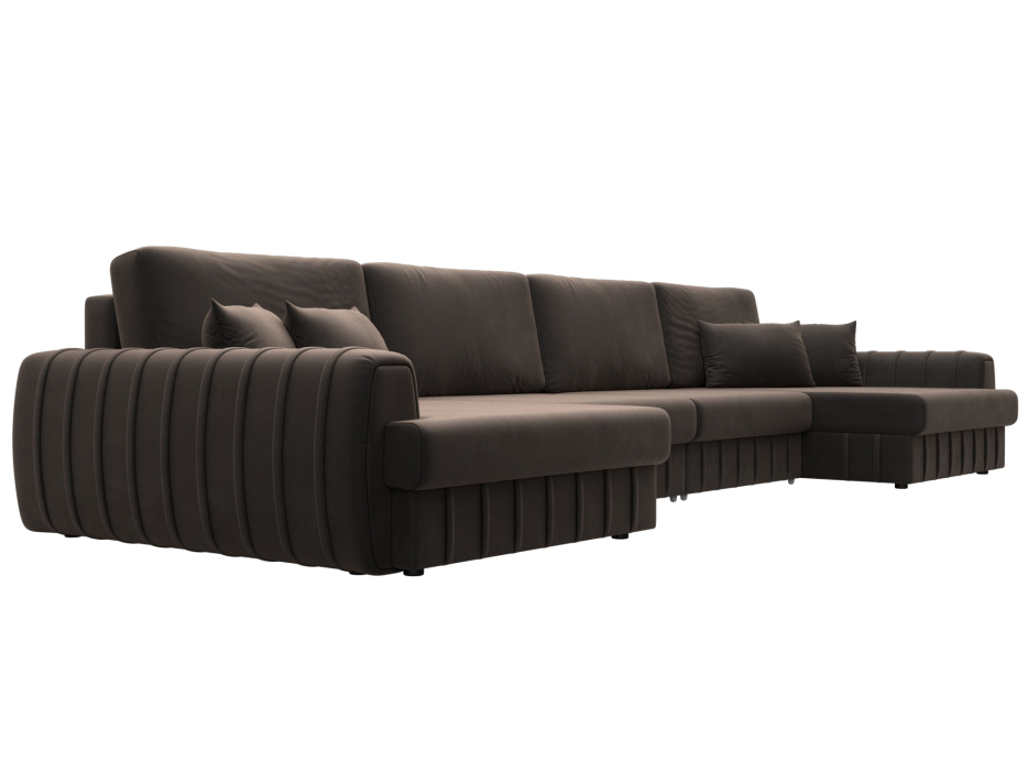 Диваны угловые в гостиную, Диван П-образный Лига-057 НПБ Лонг, велюр SEVEN