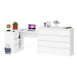 Стол компьютерный МС-16 левый с комодом МК1200 8-мь ящиков Мори