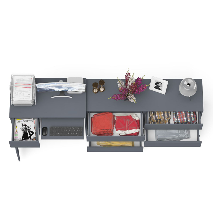 Компьютерные столы, Комод 6-ть ящиков Мори 1380 и стол компьютерный МС-1 дверка и ящик слева