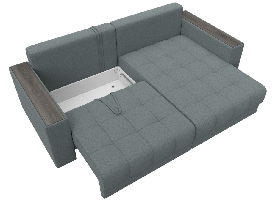 Дизайнерские диваны для гостиной, Диван угловой с декором Лига-049 НПБ, рогожка Амур