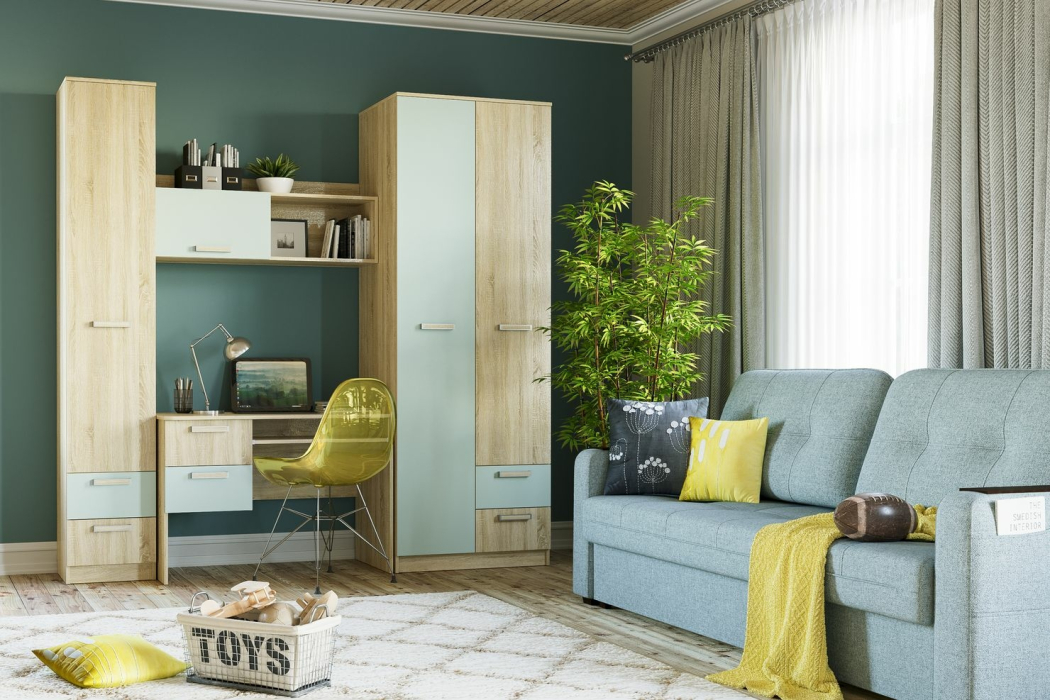 Шкафы одностворчатые, Акварель НМ 013.01-02 М1 Шкаф для белья с ящиками 