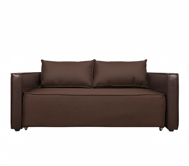 Диваны с ящиком для белья, Диван-кровать аккордеон Барон 120, велюр/экокожа