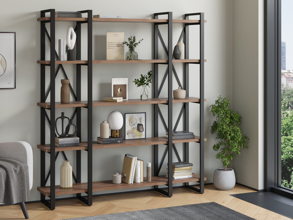 Стеллажи, Стеллаж Айсберг Лофт 160х182-4 v3 черный