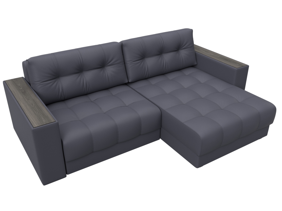 Дизайнерские диваны для гостиной, Диван угловой с декором Лига-049 НПБ, экокожа GRIFON