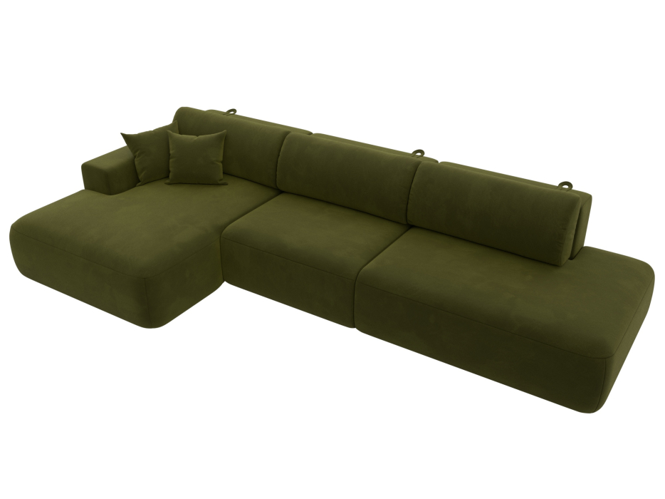 Диваны угловые в гостиную, Диван угловой Лига-036 Модерн Лонг левый угол, микровельвет