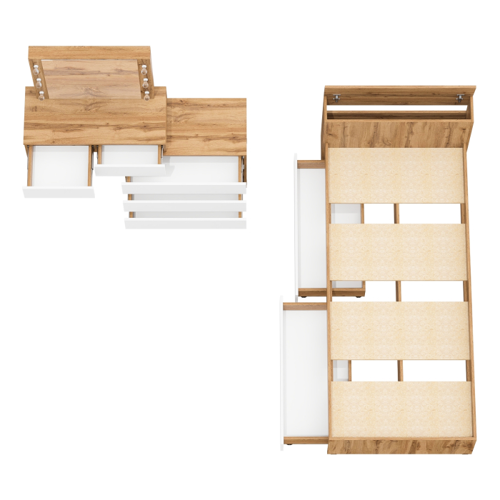 Спальные гарнитуры, Стол косметический с подсветкой 110 с кроватью с выдвижными ящиками Ксения 900