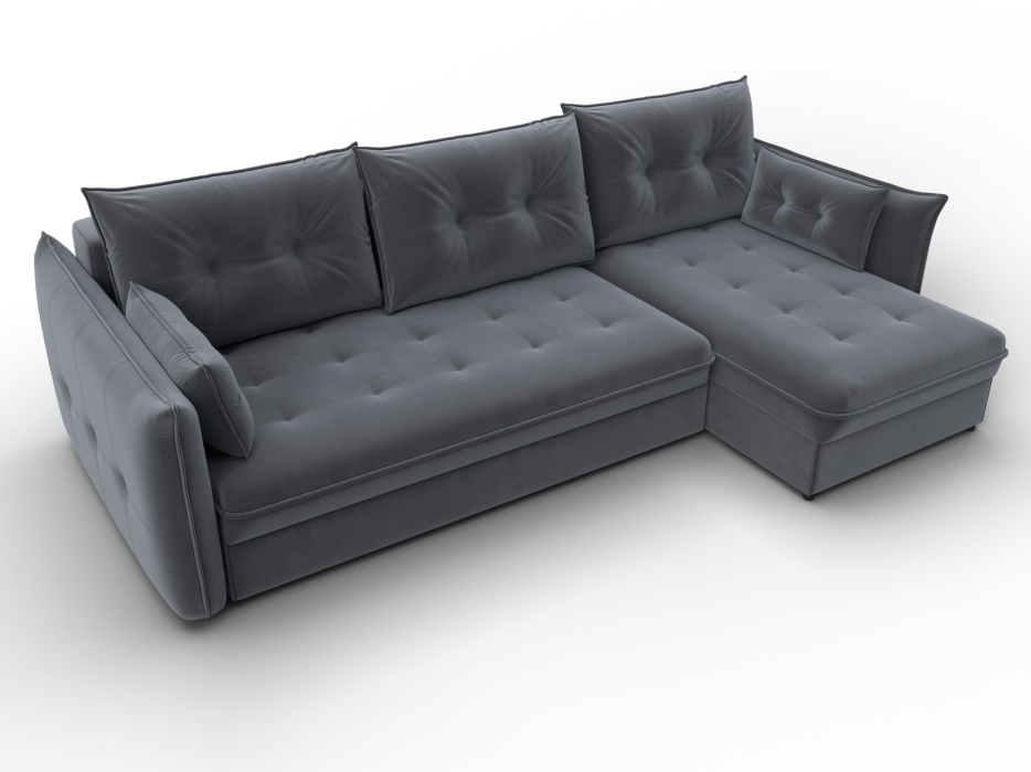 Диваны угловые в гостиную, Диван угловой Лига-100 НПБ угол универсальный, велюр SEVEN