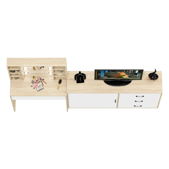 Туалетные столики, Столик туалетный с полочками и с подсветкой и комод 122-1504