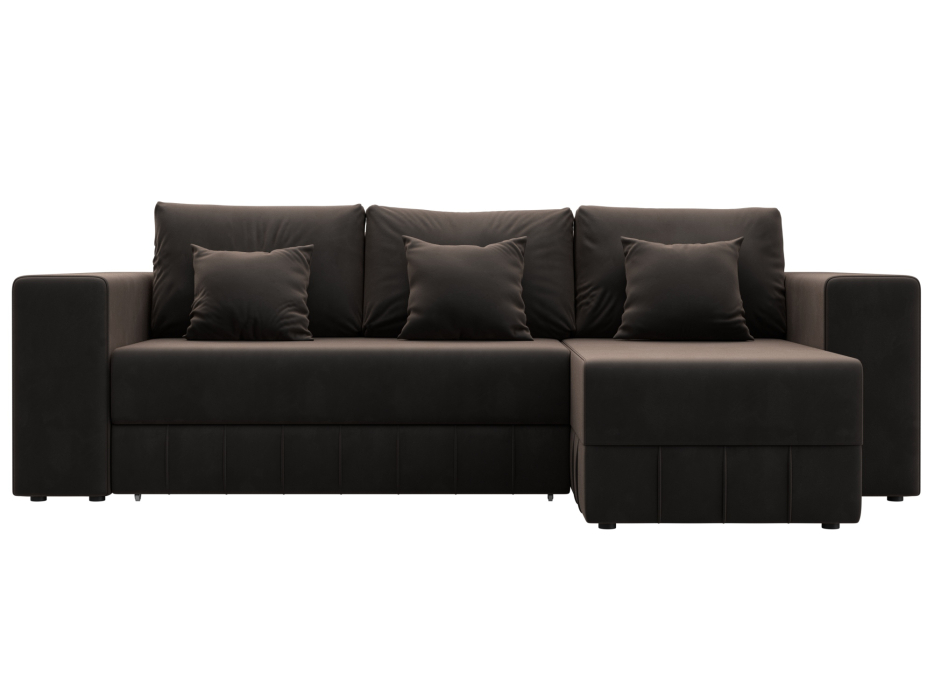 Диваны угловые в гостиную, Диван угловой Лига-076 угол универсальный, велюр SEVEN