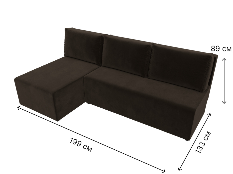 Диваны угловые в гостиную, Угловой диван Поло левый угол, микровельвет