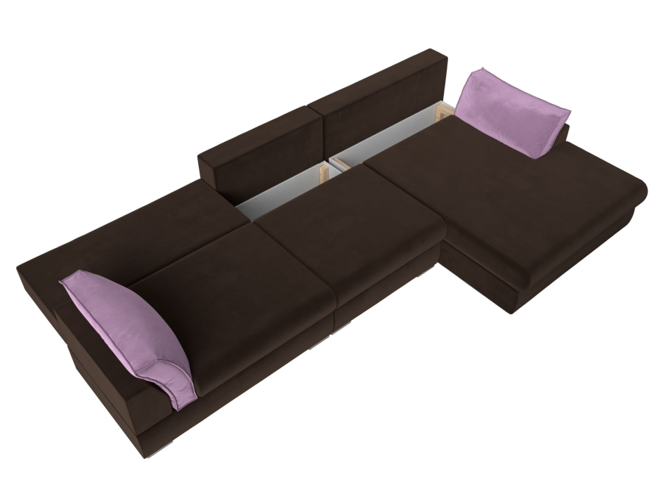 Диваны угловые в гостиную, Угловой диван Пекин Long угол правый, НПБ, микровельвет