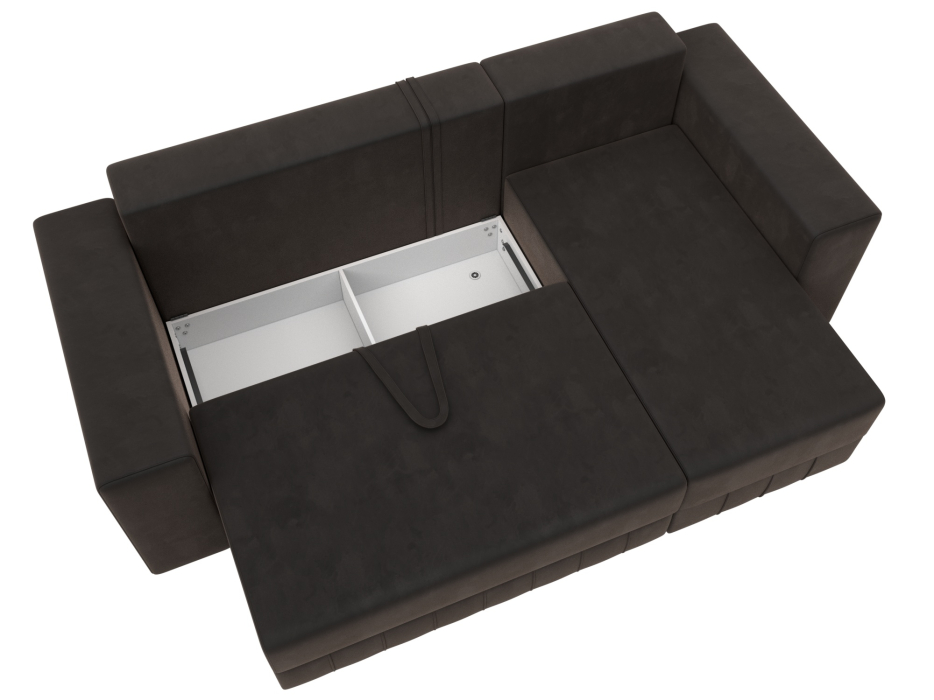 Диваны угловые в гостиную, Диван угловой Лига-076 угол универсальный, велюр SEVEN