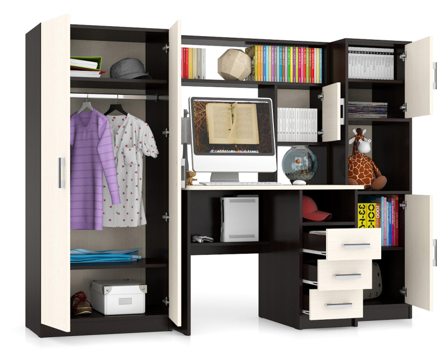 Домашние кабинеты, Компьютерный стол с пеналом и шкафом МД-СК-9