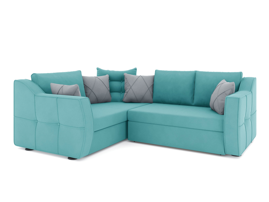 Диваны угловые в гостиную, Диван-кровать угловой Френсис дельфин, велюр