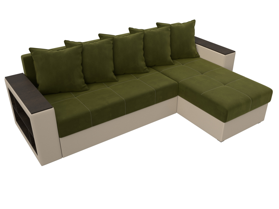 Диваны угловые в гостиную, Диван угловой Дубай Лайт угол универсальный, микровельвет/экокожа