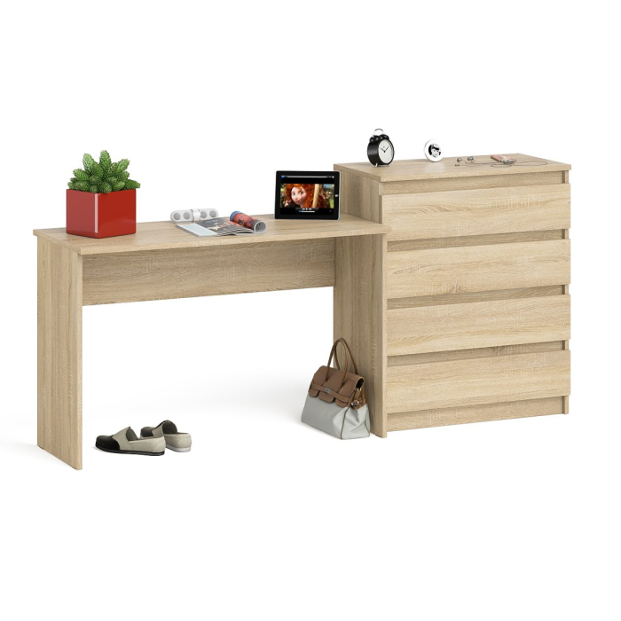 Домашние кабинеты, Стол письменный 1200 с комодом МК800 4 ящика Мори