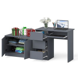Компьютерный стол три ящика слева с тумбой 900 Мори