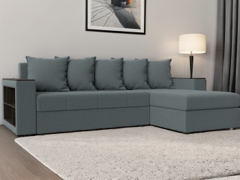 Диван угловой Дубай Лайт правый угол, рогожка Амур