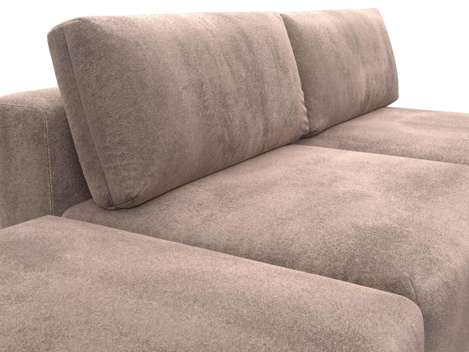 Диваны угловые в гостиную, Диван угловой модульный с пуфом Лига-060 НПБ угол универсальный, велюр TOWER