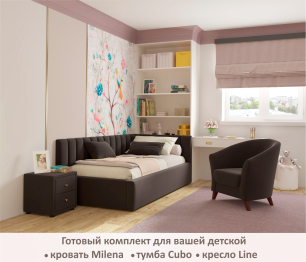 Мягкая кровать-тахта Milena 900 c подъемным механизмом
