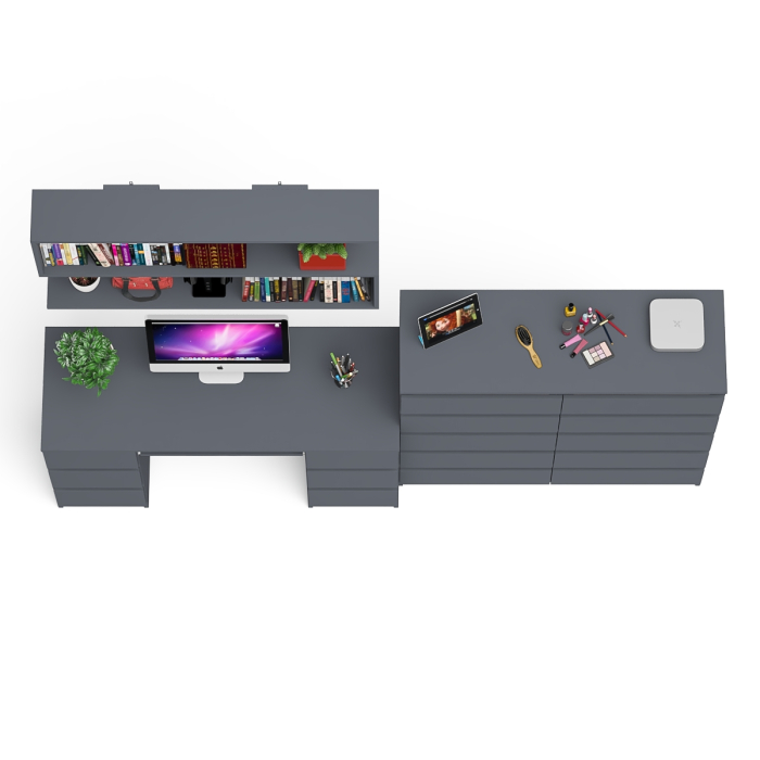 Домашние кабинеты, Комод Мори МК1200.10 со столом компьютерно-письменным и полкой сверху